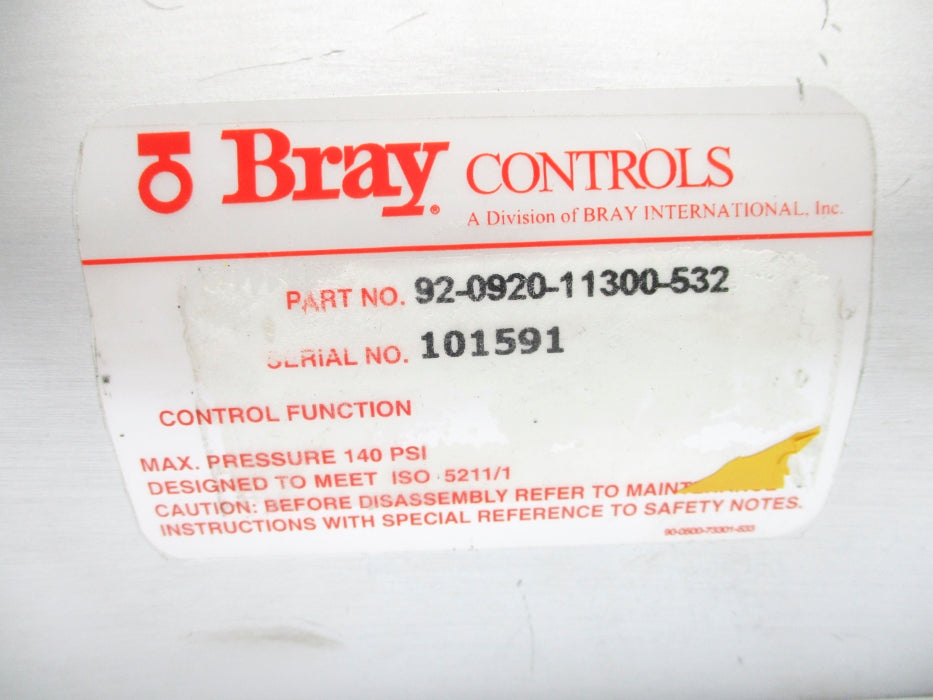 BRAY CONTROLS 92-0920-11300-532 (AS PICTURED) NSNP