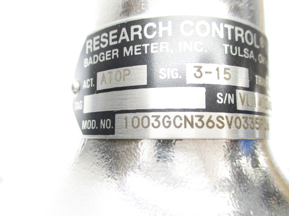 RESEARCH CONTROLS 1003GCN36SV0335P36 NSNP
