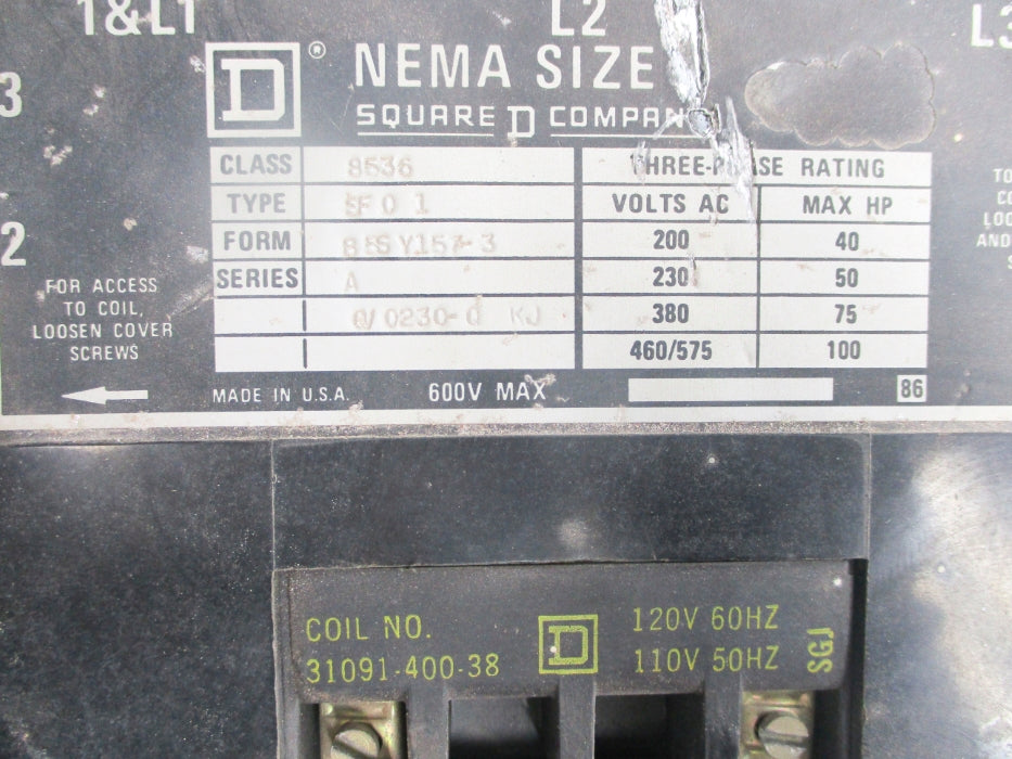 SQUARE D 8536SF01V02 SER. A 110/120V UNMP