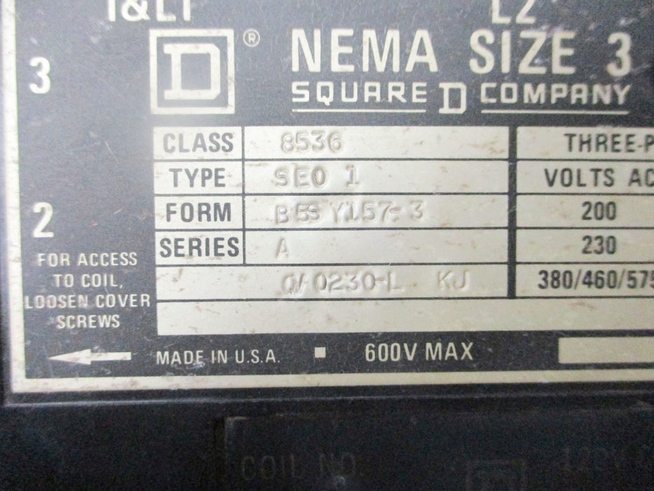 SQUARE D 8536SE01V02 SER. A 110/120V (AS PICTURED) UNMP