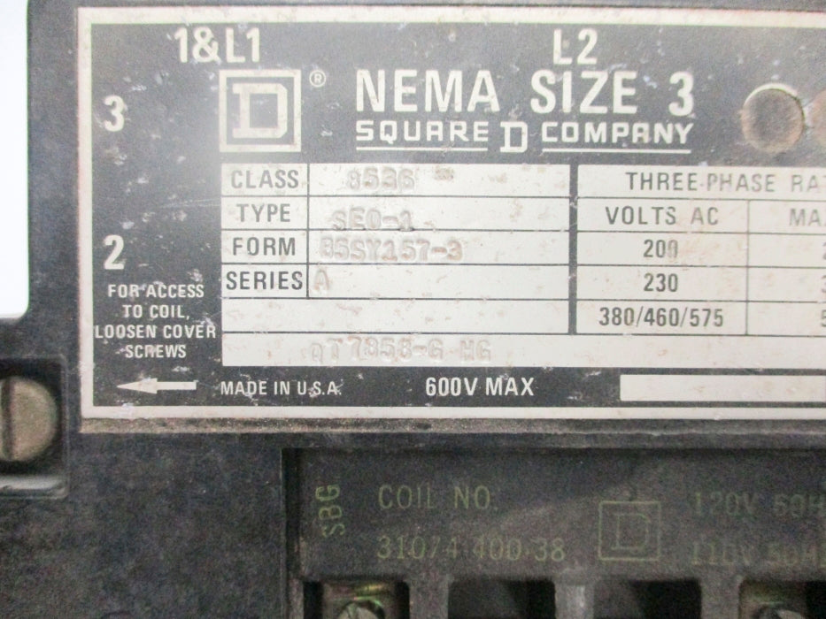 SQUARE D 8536SE01V02 SER. A 110/120V (AS PICTURED1) UNMP