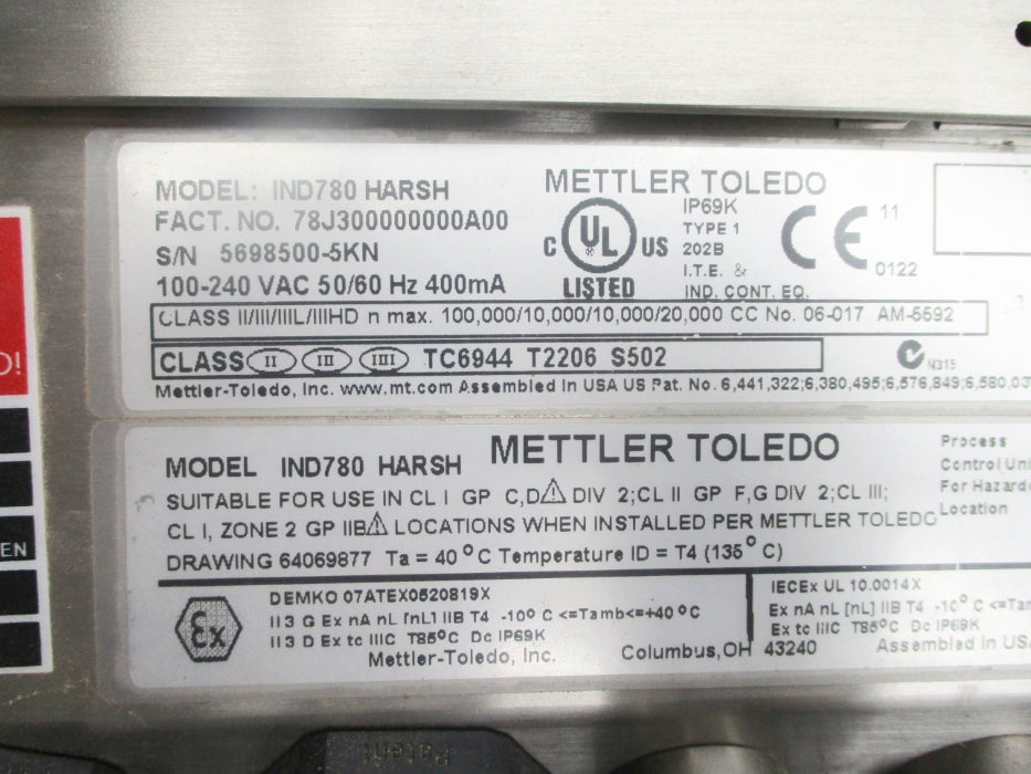 METTLER TOLEDO 78J300000000A00 IND780HARSH NSNP