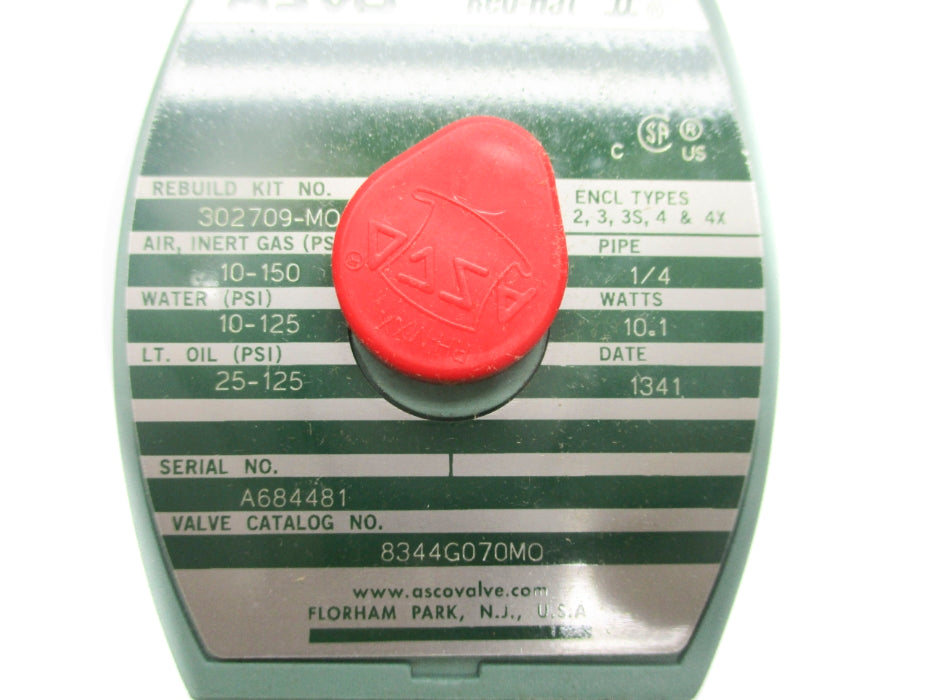 ASCO 8344G070MO 110/120V 10-125PSI 1/4" NSNP