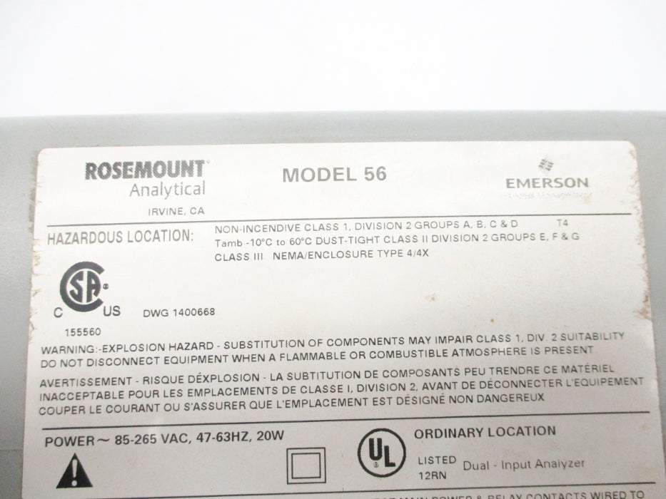 ROSEMOUNT 56 (AS PICTURED) NSNP