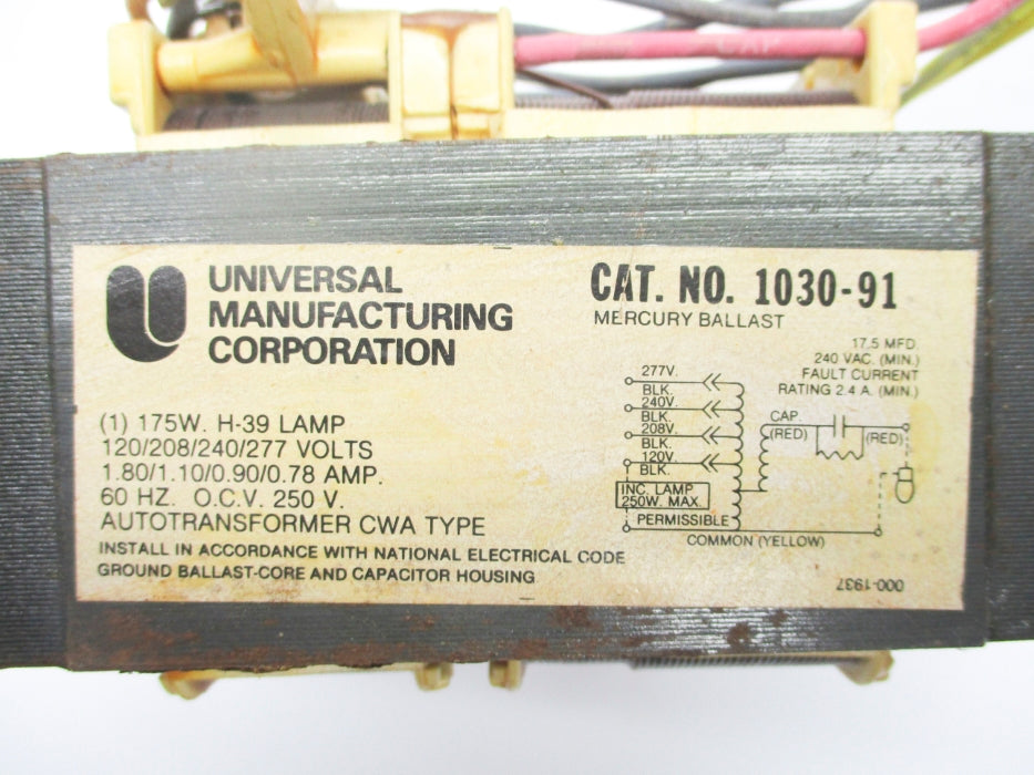 UNIVERSAL MANUFACTURING 1030-91 UNMP