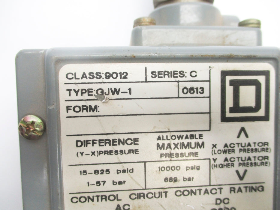 SQUARE D 9012GJW1 SER. C 15-825PSID UNMP