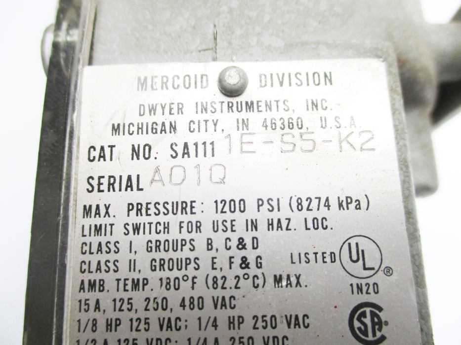 MERCOID SA1111E-S5-K2 1200PSI UNMP