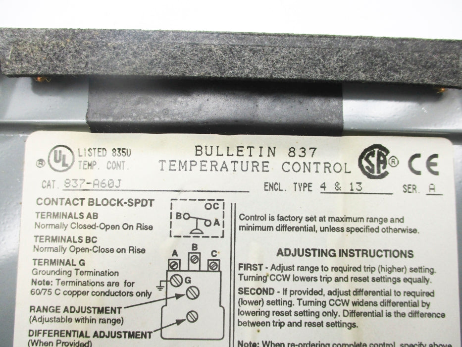 INDUSTRIAL SPARE PART 837-A60J SER. A UNMP