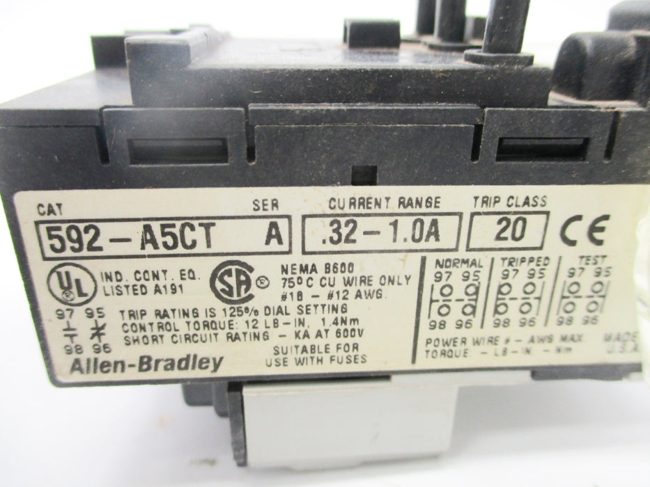 INDUSTRIAL SPARE PART 592-A5CT SER. A .32-1.0A NSNP