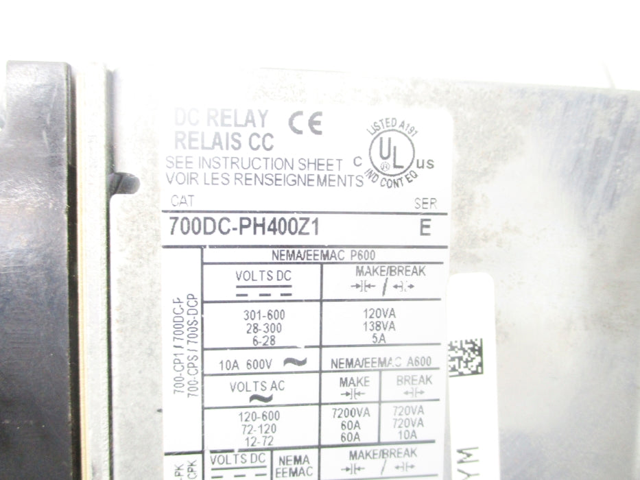 INDUSTRIAL SPARE PART 700DC-PH400Z1 SER. E 115-125V NSNP