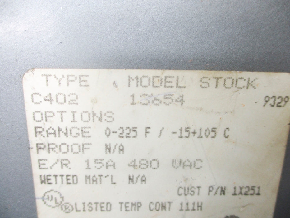 UNITED ELECTRIC C402-13654-9329 0-225F UNMP