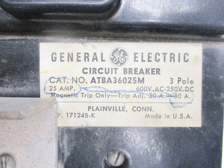 GENERAL ELECTRIC ATBA36025M 25A 600VAC UNMP