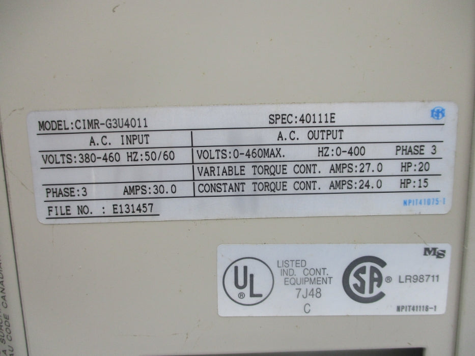 IDM CONTROLS CIMR-G3U4011 UNMP