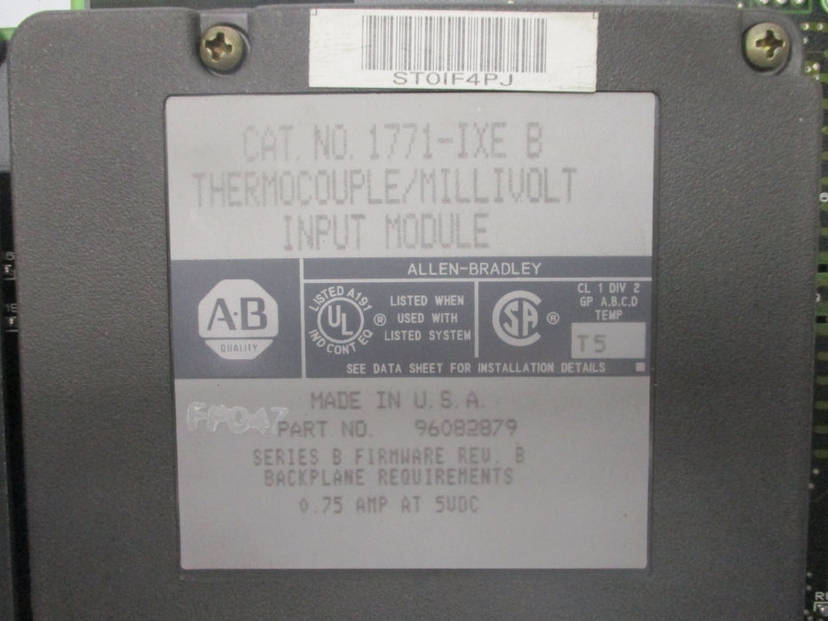 ALLEN BRADLEY 1771-IXE SER. B F/W B NSNP
