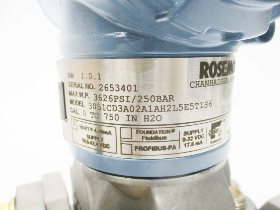 ROSEMOUNT 3051CD3A02A1AH2L5E5T1S6 3626PSI NSMP