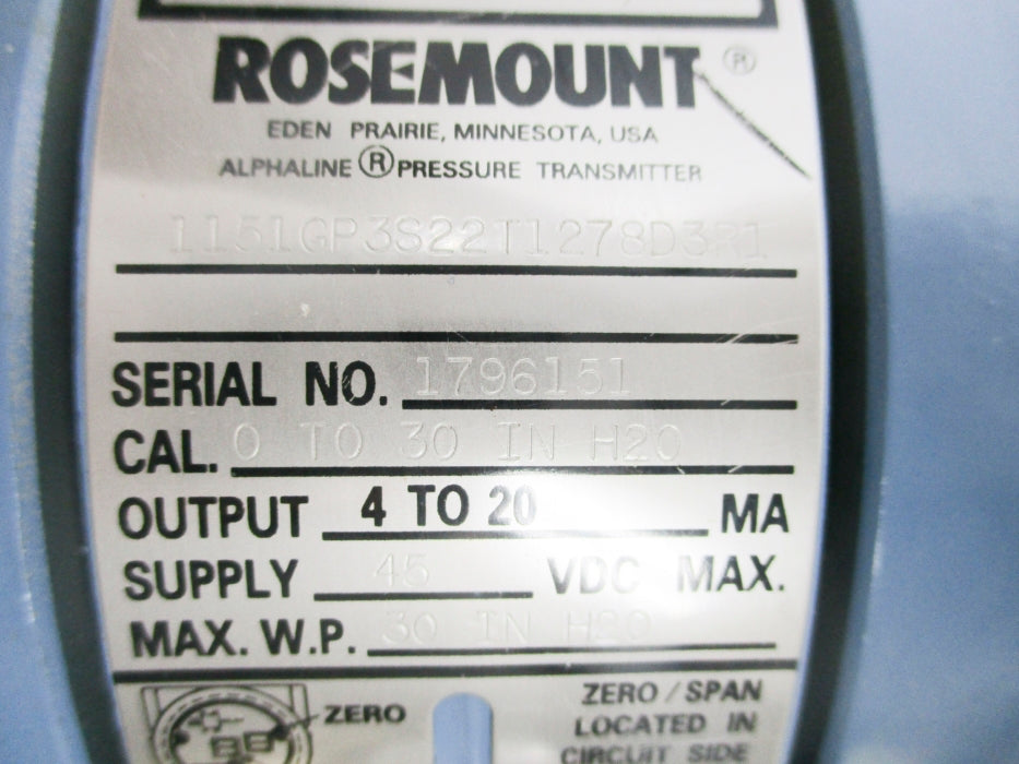 ROSEMOUNT 1151GP3S22T1278D3R1 NSNP