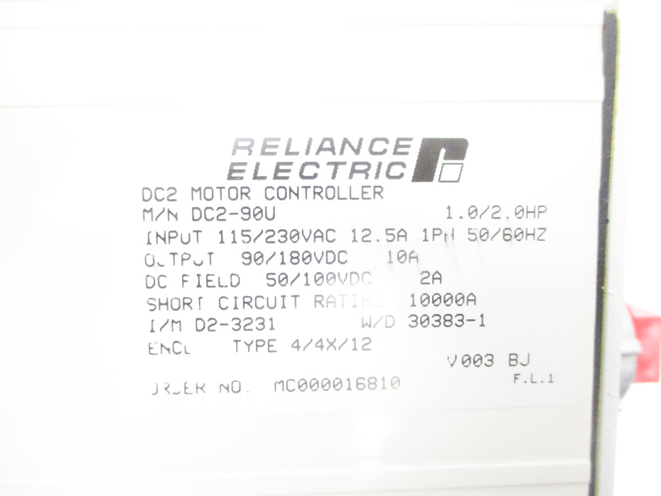 RELIANCE ELECTRIC DC2-90U NSNP