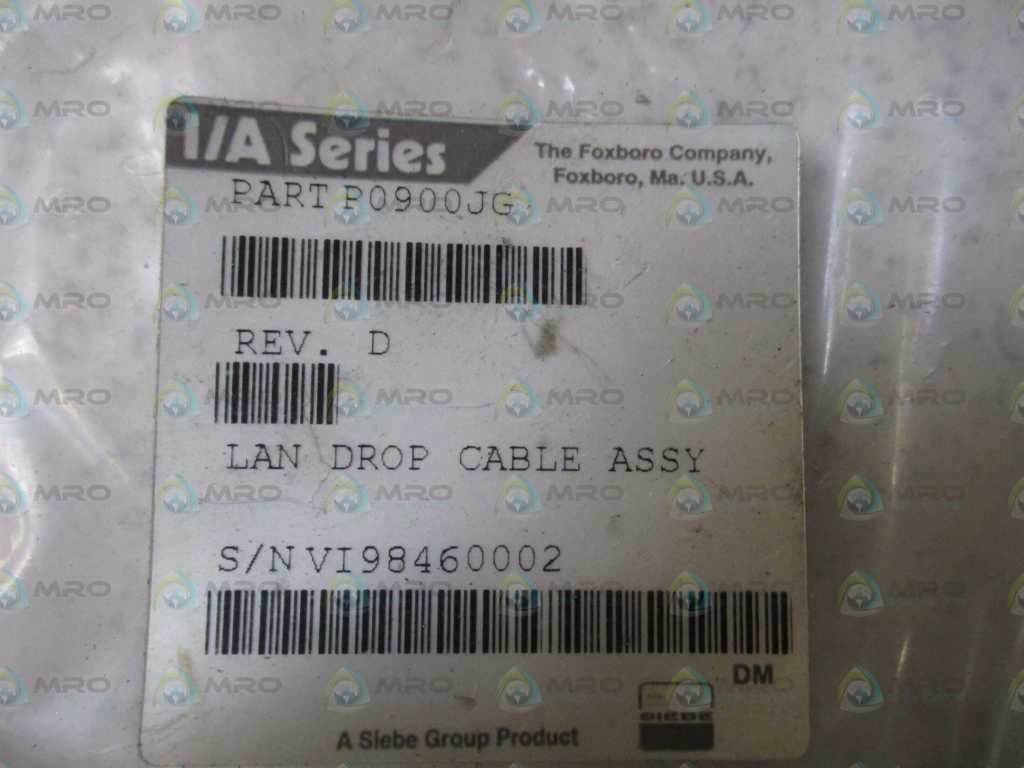 FOXBORO I/A SERIES P0900JG LAN DROP CABLE WIRE *NEW IN FACTORY BAG*