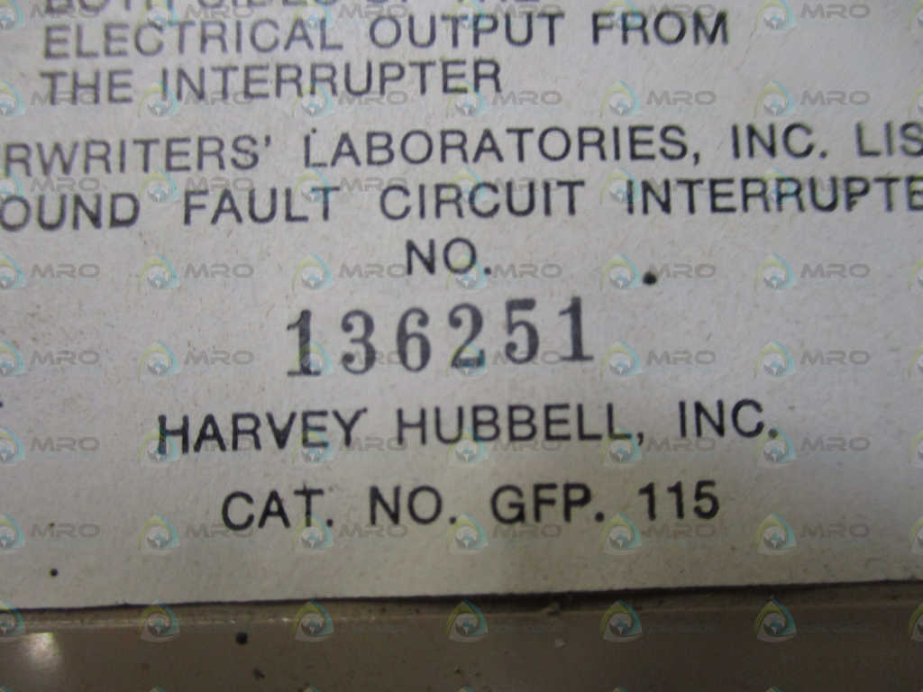 HUBBELL GFP115 CIRCUIT GUARD *NEW NO BOX*