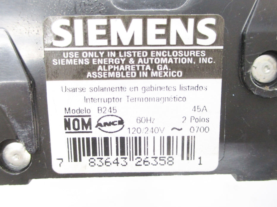 SIEMENS B245 45A 120/240V UNMP