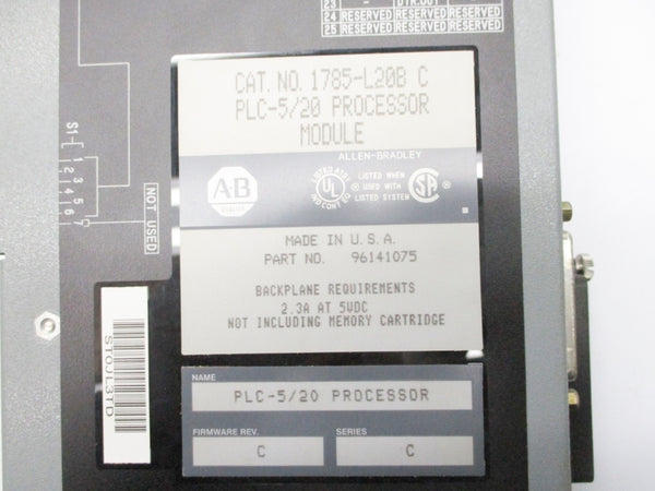 ALLEN BRADLEY 1785-L20B SER. C F/W C NSNP