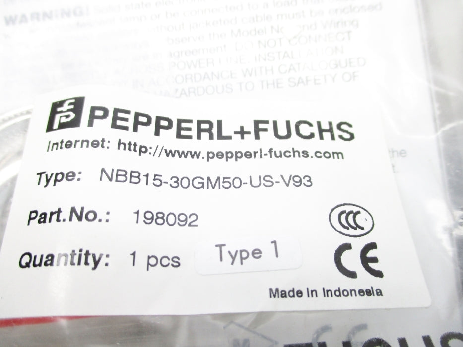 PEPPERL+FUCHS NBB15-30GM50-US-V93 198092 NSMP