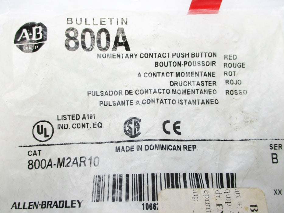 ALLEN BRADLEY 800A-M2AR10 SER. B NSMP