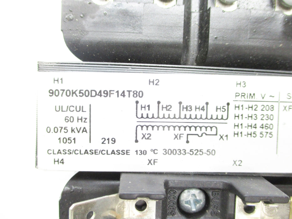 SQUARE D 9070K50D49F14T80 0.075KVA NSNP