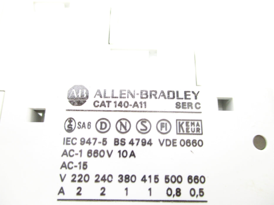 ALLEN BRADLEY 140-A11 SER. C 660V 10A UNMP
