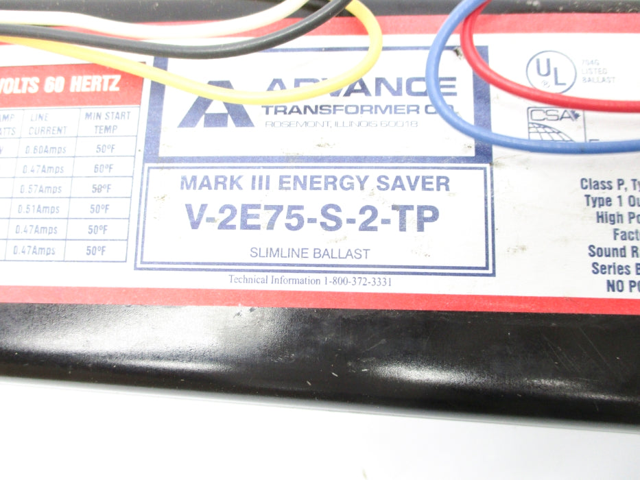 ADVANCE V-2E75-S-2-TP UNMP