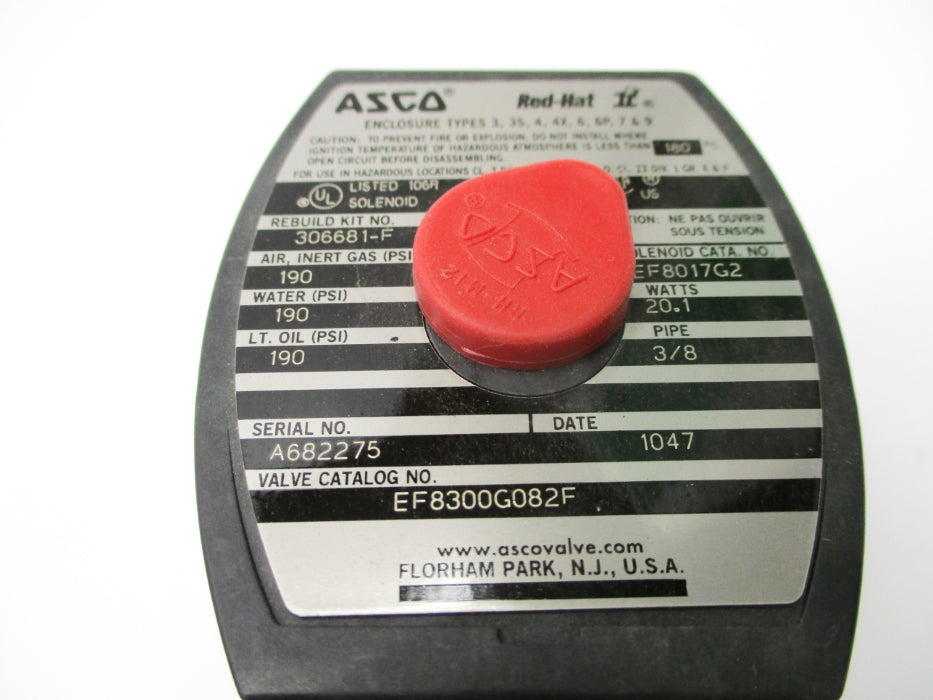ASCO EF8300G082F 120V 190PSI 3/8" NSMP