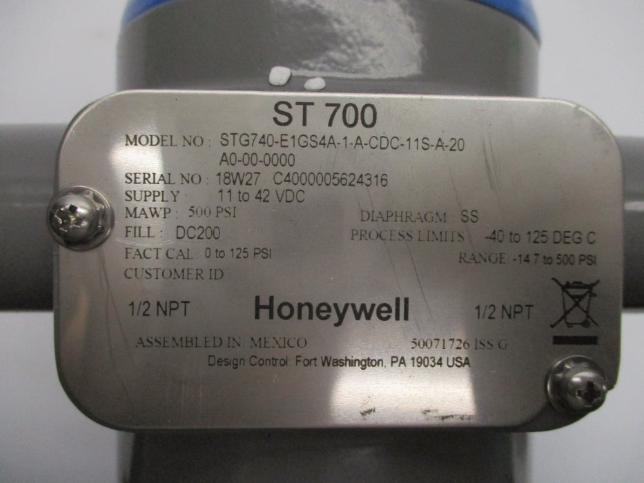 HONEYWELL STG740-E1GS4A-1-A-CDC-11S-A-20A0-00-0000 500PSI NSNP