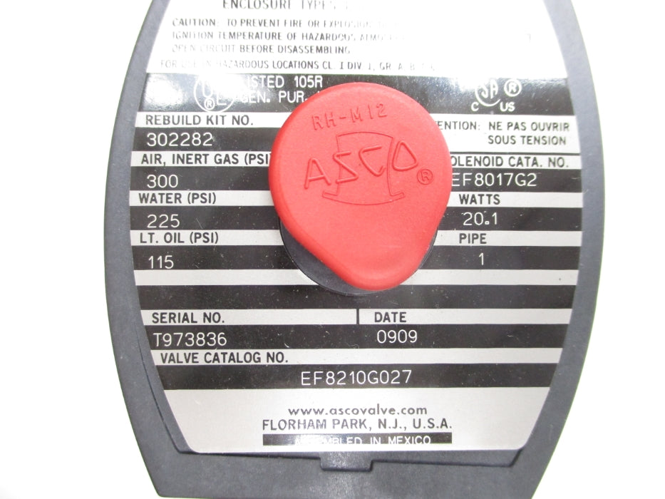 ASCO EF8210G027 120/60 300PSI NSNP