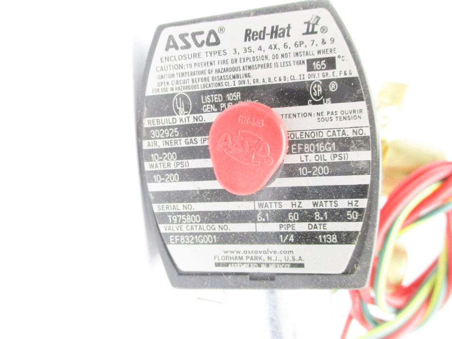 ASCO EF8321G001 120/60 110/50 10-200PSI NSNP