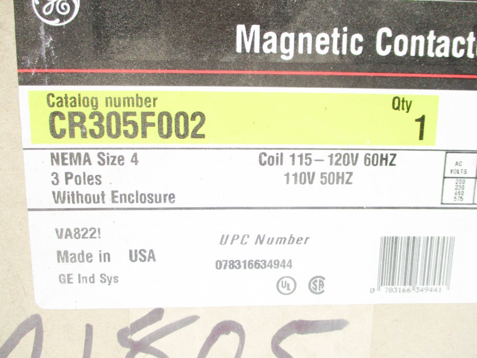 GENERAL ELECTRIC CR305F002 110/120V NSFS