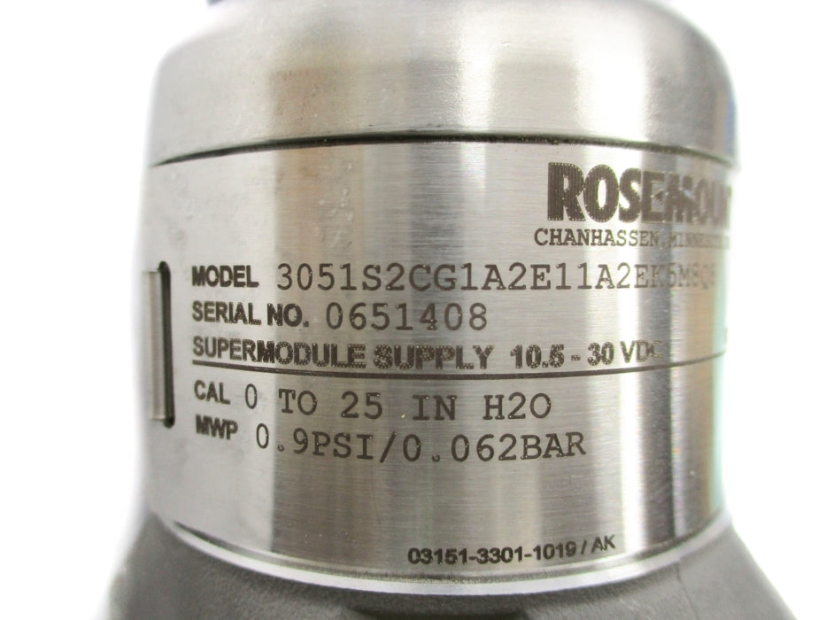 ROSEMOUNT 3051S2CG1A2E11A2EK5M8Q8 0.9PSI NSNP