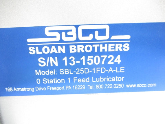 SLOAN BROTHERS SBL-25D-1FD-A-LE UNMP