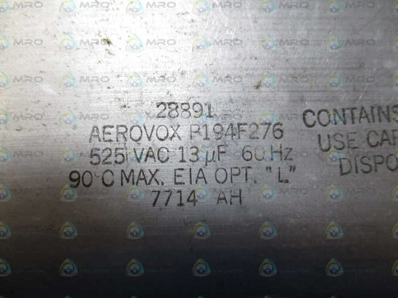 AEROVAX P194F276 CAPACITOR 525 VAC 13uF *USED*