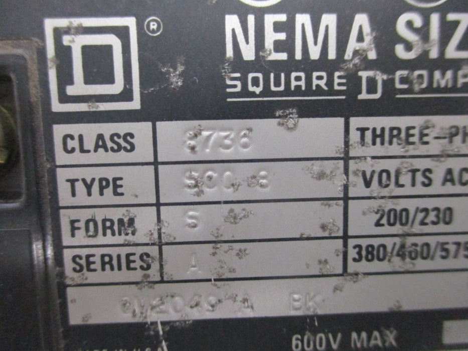 SQUARE D 8736SCO8S SER. A 24V NSNP