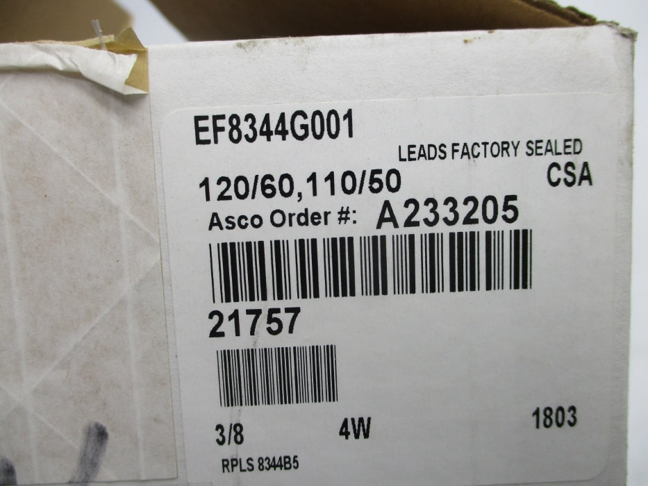 ASCO EF8344G001 110/120V 3/8" NSMP