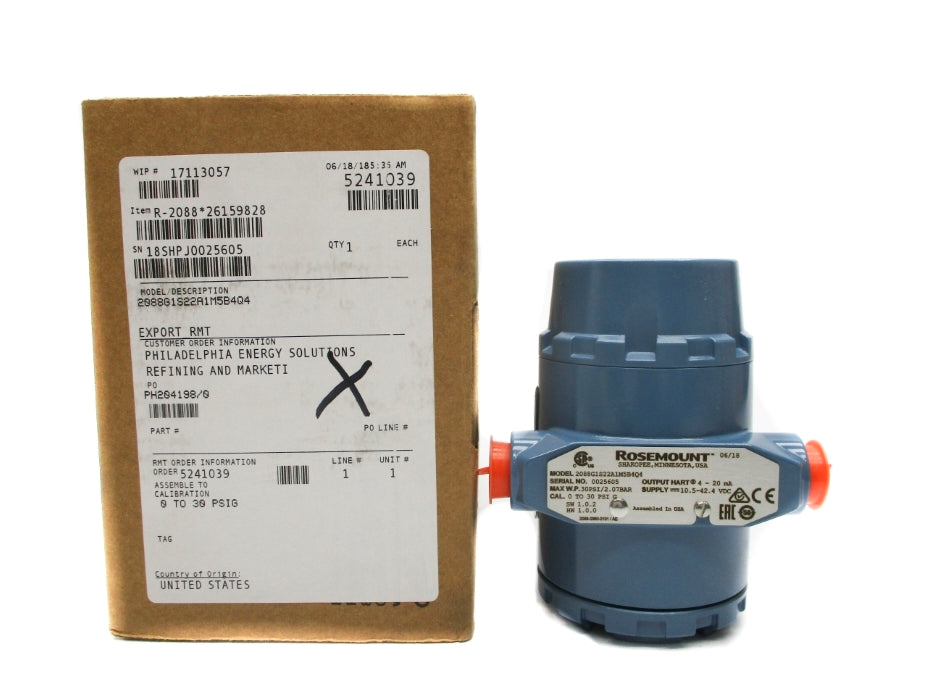 ROSEMOUNT 2088G1S22A1M5B4Q4 0-30PSI NSMP