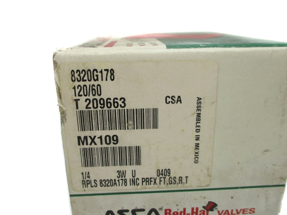 ASCO 8320G178 120V 1/4" NSMP