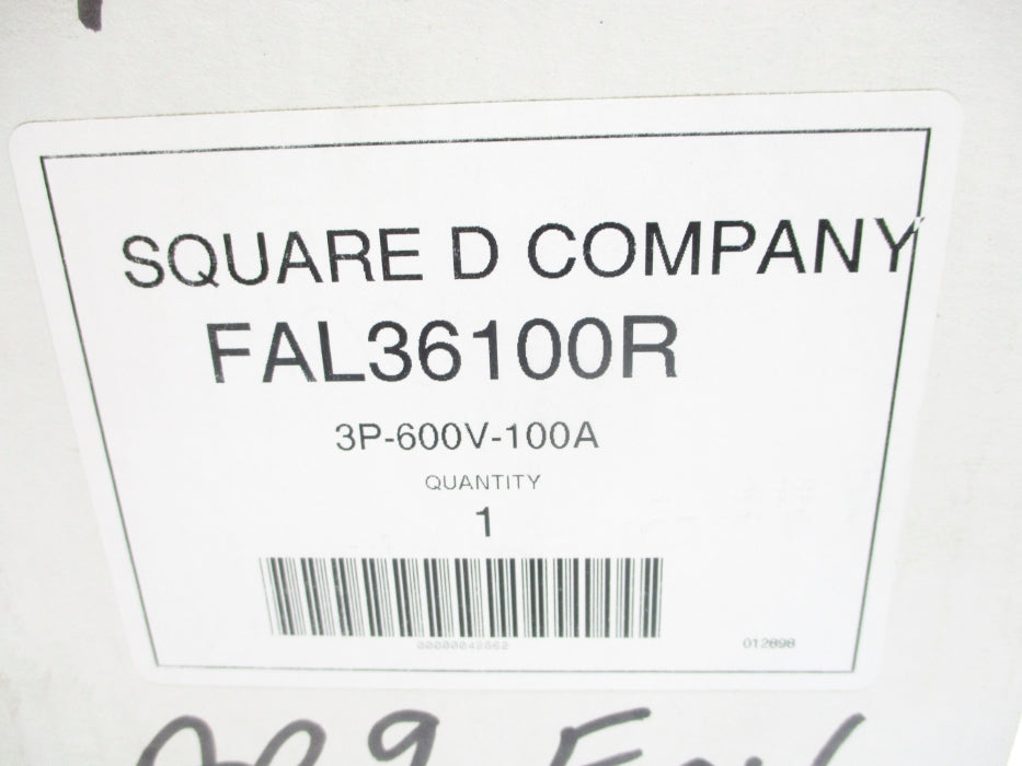 SQUARE D FAL36100R 600V 100A REMAN