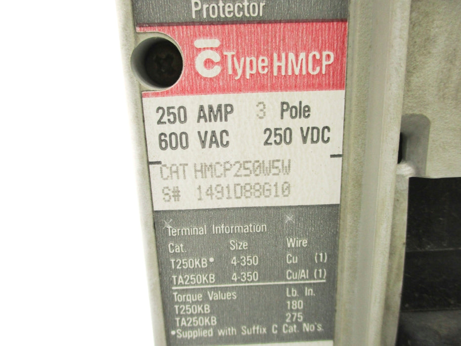 WESTINGHOUSE HMCP250W5W 250A 600VAC UNMP