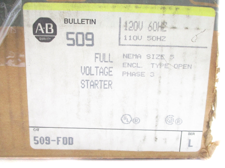 ALLEN BRADLEY 509-FOD SER. L (BR/YL) NSMP