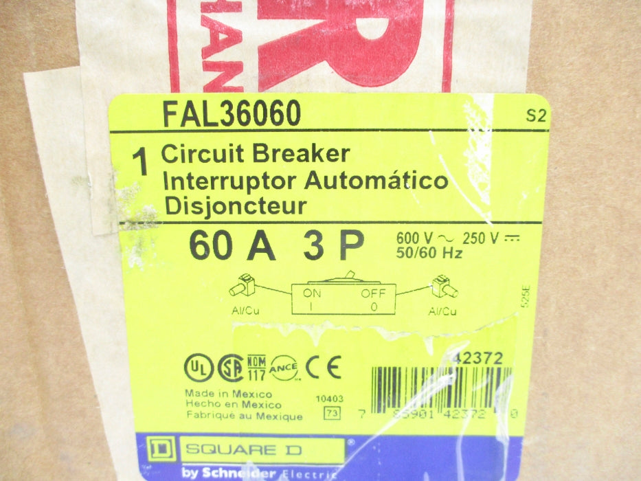 SQUARE D FAL36060 SER. 2 600V 60A NSMP