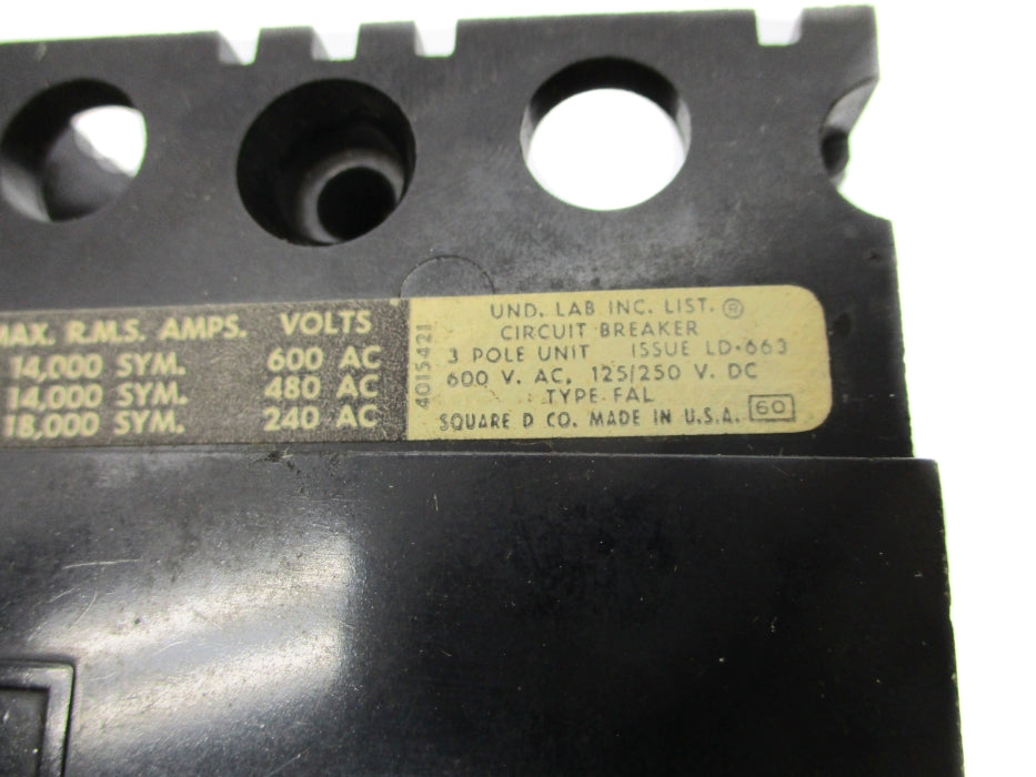 GENERAL ELECTRIC FAL36100 100A 600VAC (BLACK) UNMP