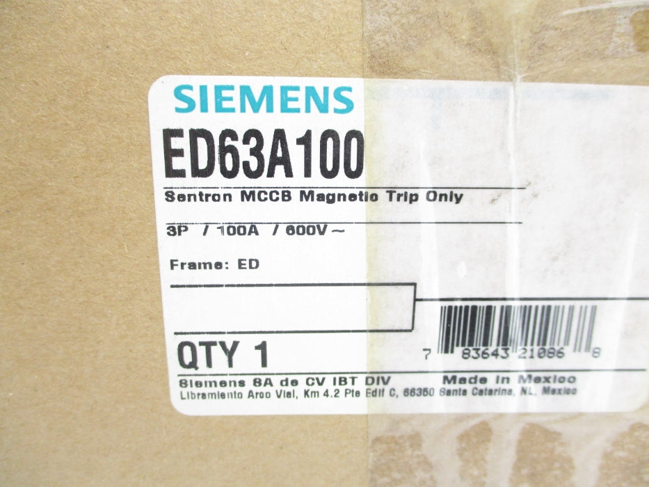 SIEMENS ED63A100 100A 600V NSMP