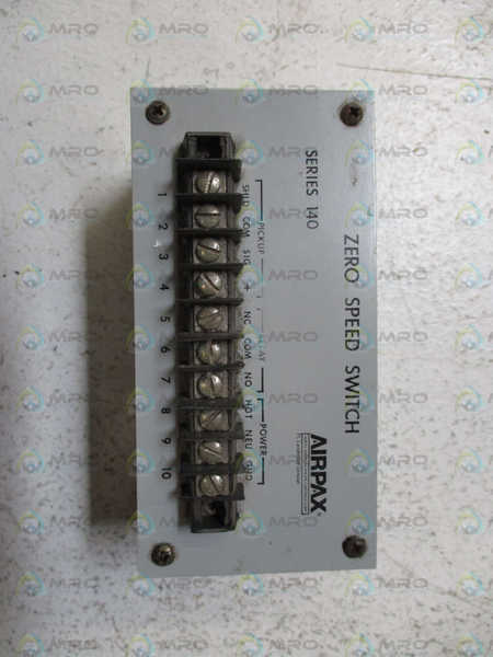 AIRPAX SERIES 140 075-140-6112 ZERO SPEED SWITCH *USED*