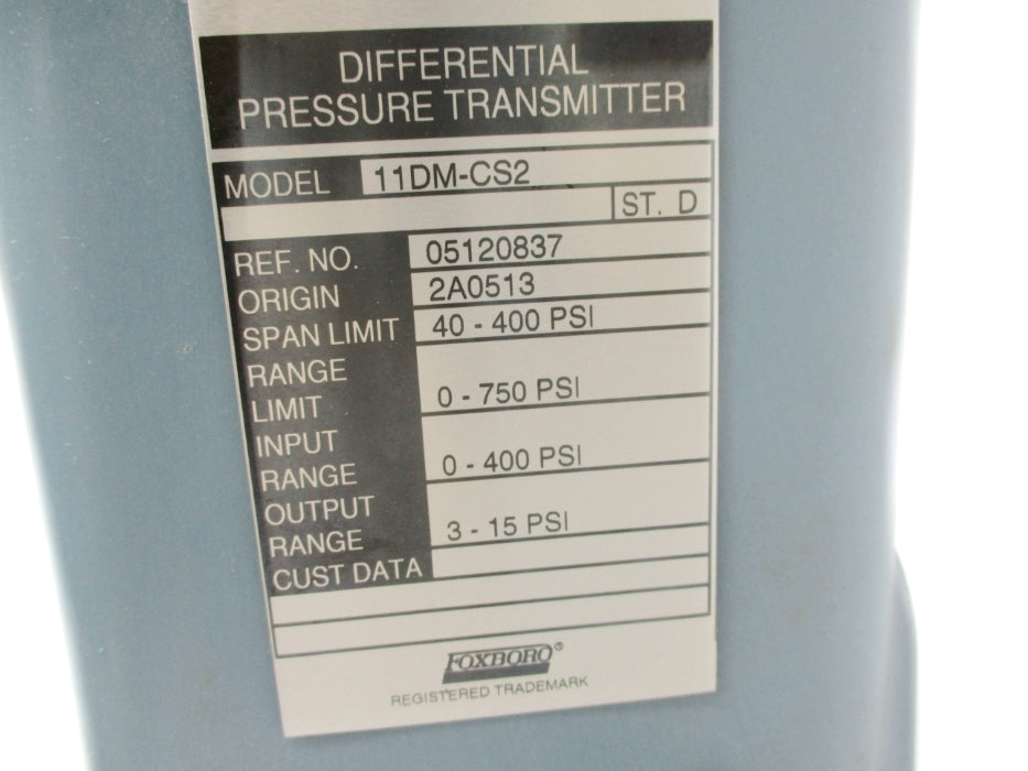 FOXBORO 11DM-CS2 0-750PSI NSNP
